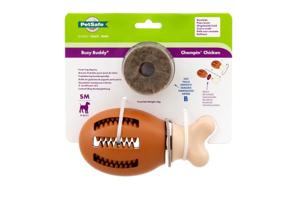 PetSafe® Busy Buddy® Chompin’ Chicken Treat Ring Dog Toy, Small/Medium