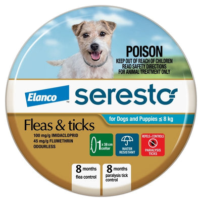 Seresto Flea & Tick Collar For Dogs And Puppies Up To 8kg - Just For Pets Australia