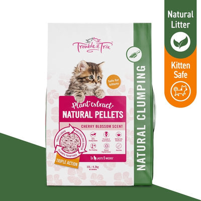 Trouble & Trix Natural Pellets Cat Litter - Cherry Blossom - Just For Pets Australia