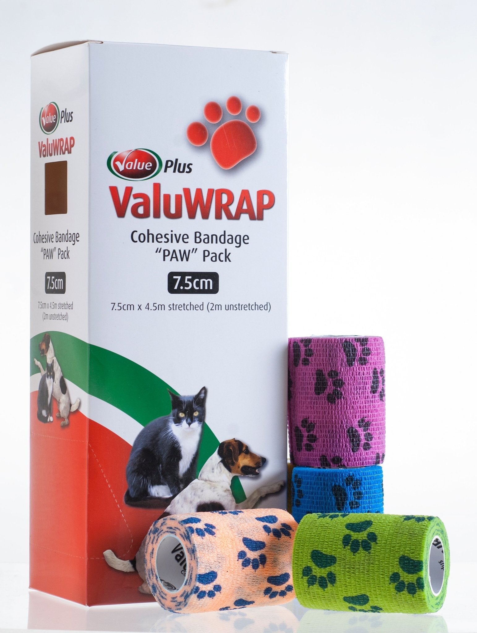 ValuWRAP Cohesive Bandage Paw Pattern 10 pack